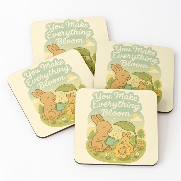 Item preview, You Make Everything Bloom – Mother's Day Bunny and Baby Flower Garden Art designed and sold by Patternicity.