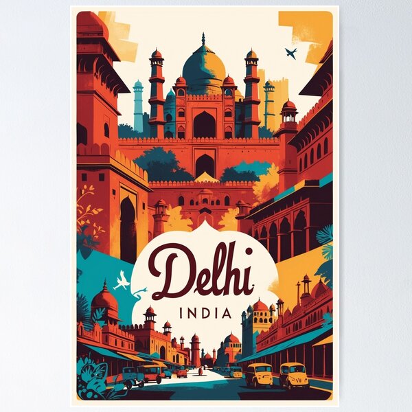 Item preview, Delhi India Vintage Travel Tourism  designed and sold by TravelersGems.