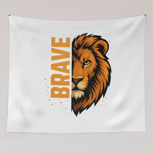 Item preview, BRAVE Lion – Fierce and Fearless Big Cat Graphic Design designed and sold by VIBE CRAFT STUDIO.
