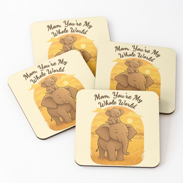 Item preview, Mom You're My Whole World – Cute Elephant and Baby Safari Mother’s Day Art designed and sold by Patternicity.