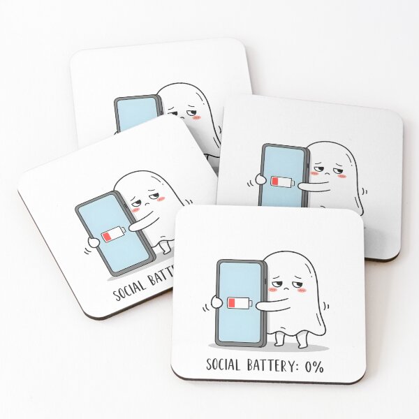 Item preview, Social Battery 0% Ghost designed and sold by Arcane-Aesthete.
