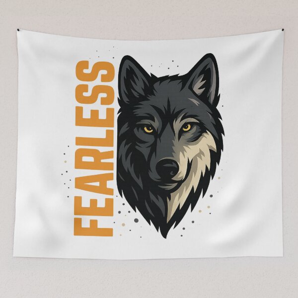 Item preview, FEARLESS Wolf – Bold Half-Face Wild Animal Design for T-Shirts & Gifts designed and sold by VIBE CRAFT STUDIO.