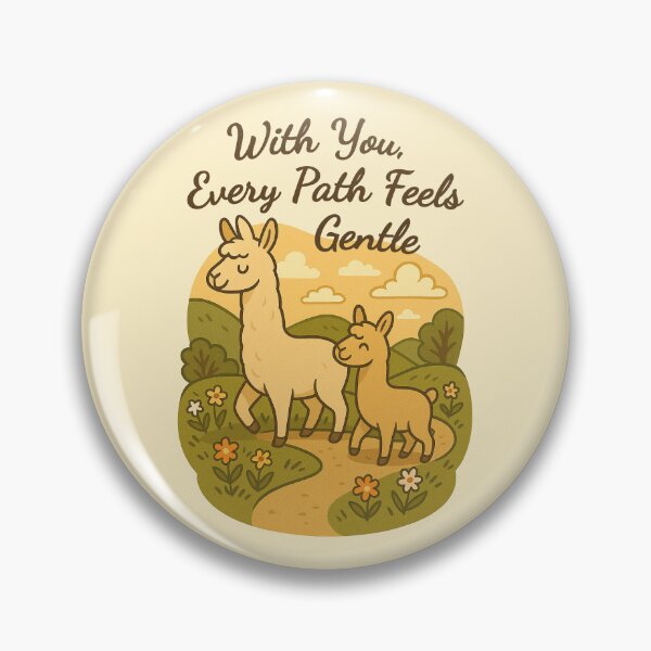 Item preview, With You Every Path Feels Gentle – Cute Llama Mother and Baby Art for Mother's Day designed and sold by Patternicity.