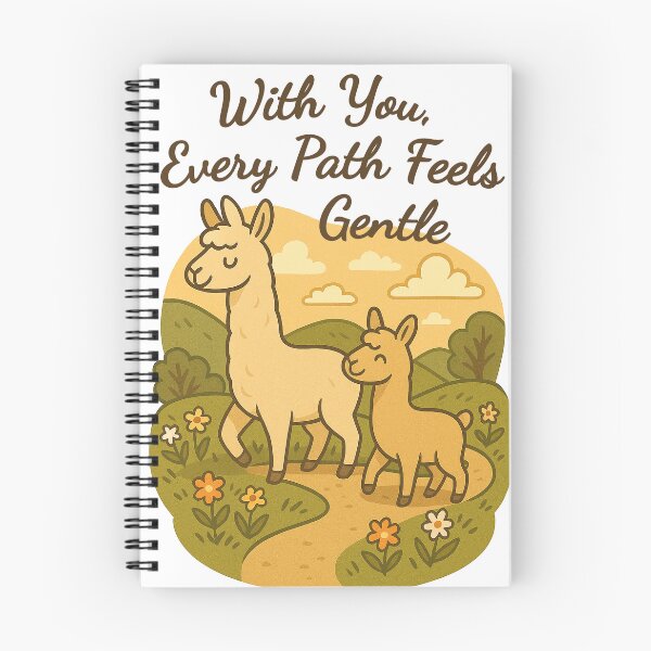 Item preview, With You Every Path Feels Gentle – Cute Llama Mother and Baby Art for Mother's Day designed and sold by Patternicity.