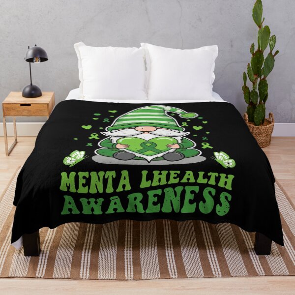 Item preview, Gnome Mental Health Awareness Month with Green Ribbon Heart Gift designed and sold by JUSTBEELEGANT.