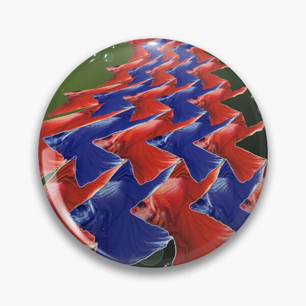 Item preview, Tesselation of blue and red deformed moonfish  designed and sold by Richards little art shop.