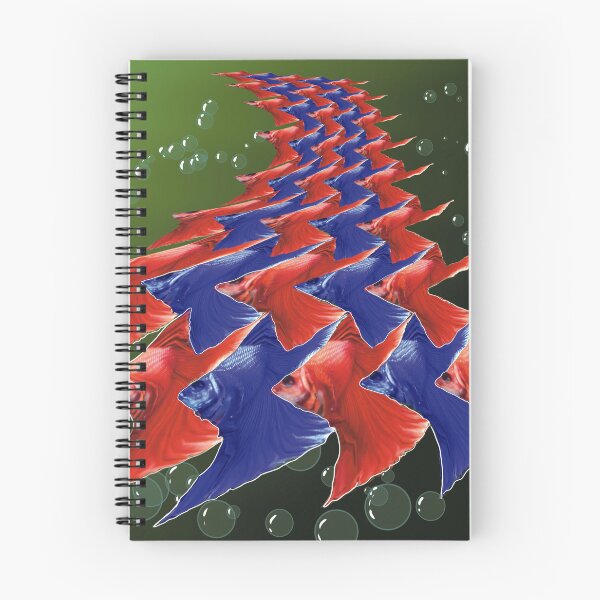 Item preview, Tesselation of blue and red deformed moonfish  designed and sold by Richards little art shop.