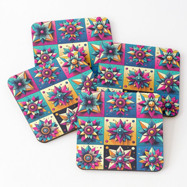 Item preview, Colorful geometric flowers  designed and sold by Dogandesighn.