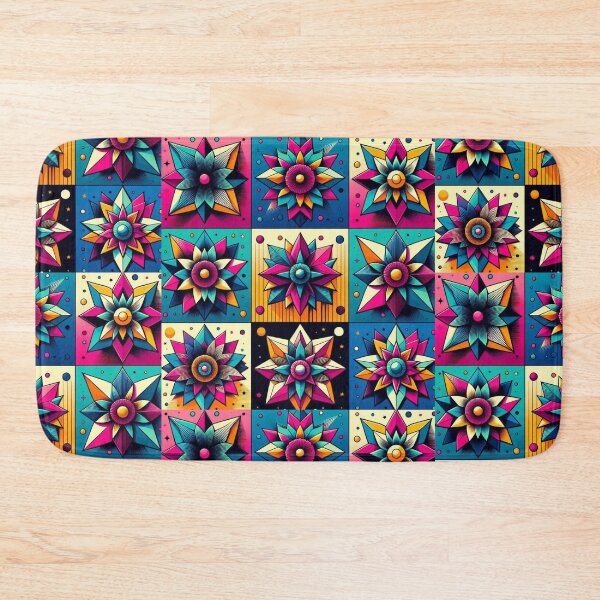 Item preview, Colorful geometric flowers  designed and sold by Dogandesighn.