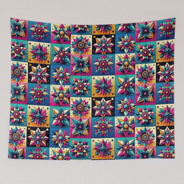 Item preview, Colorful geometric flowers  designed and sold by Dogandesighn.