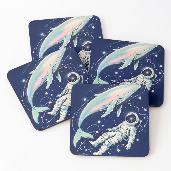 Item preview, Cosmic Whale and Astronaut – Dreamy Space Serenity Art designed and sold by Sepinik.