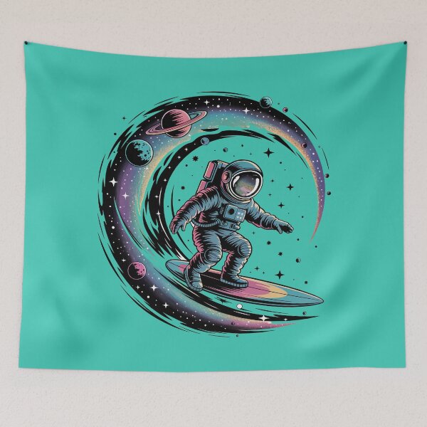Item preview, Astronaut Surfing the Galaxy – Cosmic Space Surfer Art designed and sold by Sepinik.