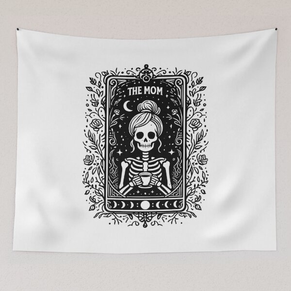 Item preview, Goth Mom Tarot Card Mama Skeleton Coffee Queen Funny Halloween Gift designed and sold by HalloweenGift.