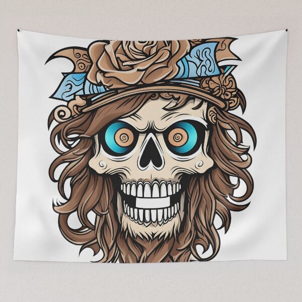 Item preview, hippy skull designed and sold by aliraweb.