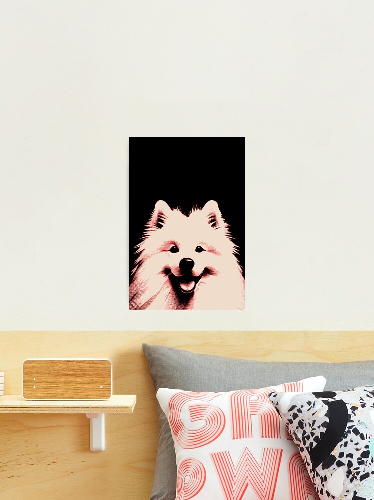Thumbnail 2 of 3, Photographic Print, Samoyed Black, White & Pink Pop Art Aesthetic Style designed and sold by K9ish.