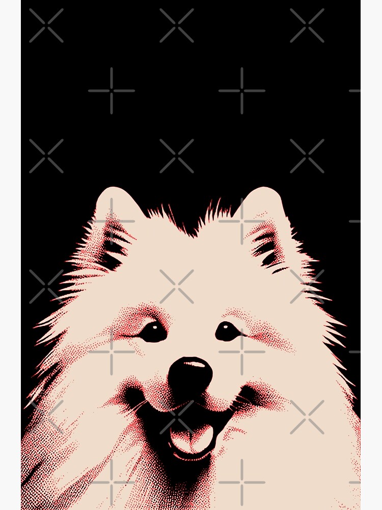 Thumbnail 3 of 3, Photographic Print, Samoyed Black, White & Pink Pop Art Aesthetic Style designed and sold by K9ish.