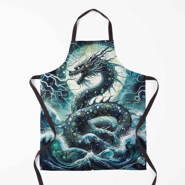 Item preview, The Azure Dragon – Mythical Storm Serpent Art Print designed and sold by Stoneflower-Art.