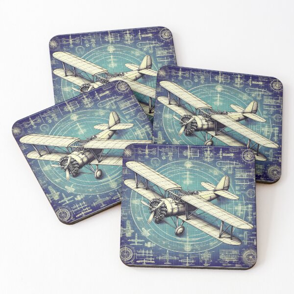 Item preview, Vintage Biplane Blueprint – Retro Aviation Engineering Art designed and sold by JW3164..