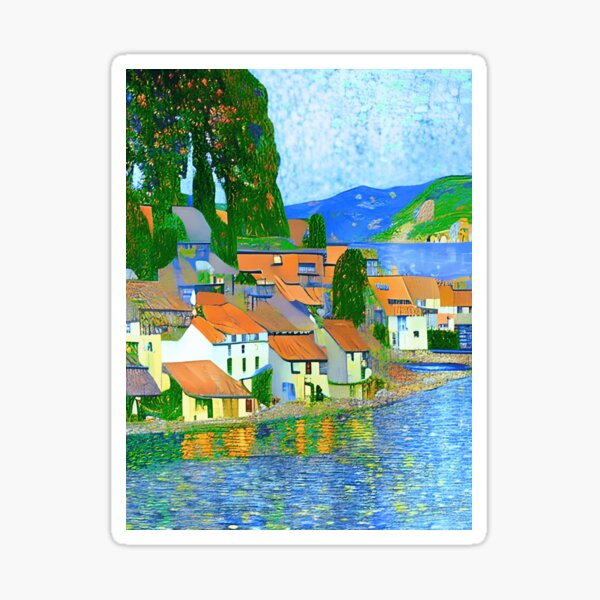 Item preview, Impressionist  Mediterranean Village by the Sea designed and sold by Marymarice.
