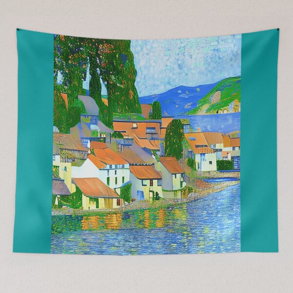 Item preview, Impressionist  Mediterranean Village by the Sea designed and sold by Marymarice.