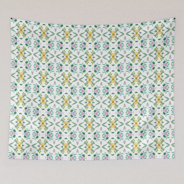 Item preview, bouquet vintage textile plant leaves flora seamless colorful repeat pattern designed and sold by Abrahamjrnd.