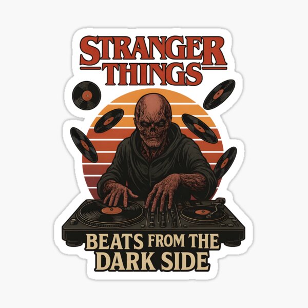 Item preview, Vecna the DJ – Spinning ‘Beats from the Dark Side’ | Stranger Things Retro Fan Art designed and sold by WAUZ.