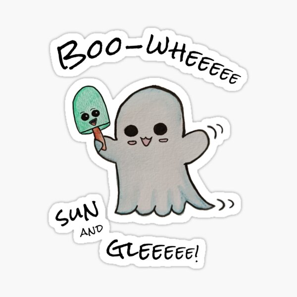 Boo-wheeeee! – Happy Ghost & Laughing Popsicle Sticker