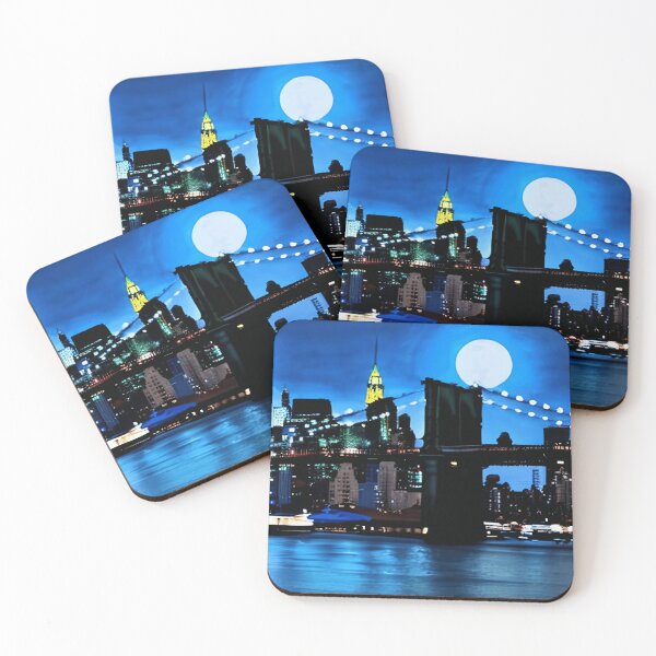 Item preview, Brooklyn Bridge Under a Full Moon designed and sold by Marymarice.