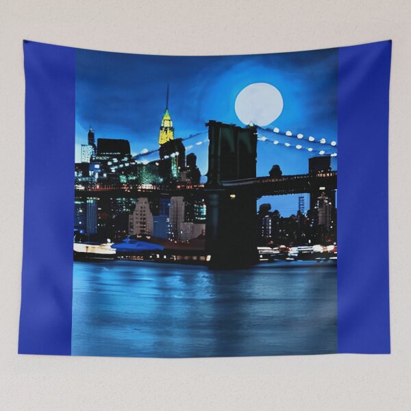 Item preview, Brooklyn Bridge Under a Full Moon designed and sold by Marymarice.