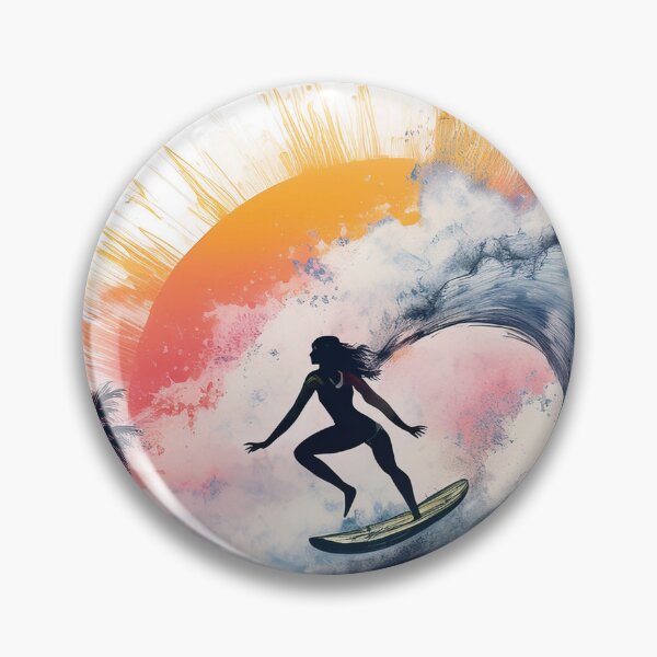 Artikelvorschau, Frau Surfen, Surfer, Ozean Landschaft Malerei, Surfen, tropisch, Sommer, Sand, Sonne, Meer, Strand, Ozean Landschaft entworfen und verkauft von navitalidesign.