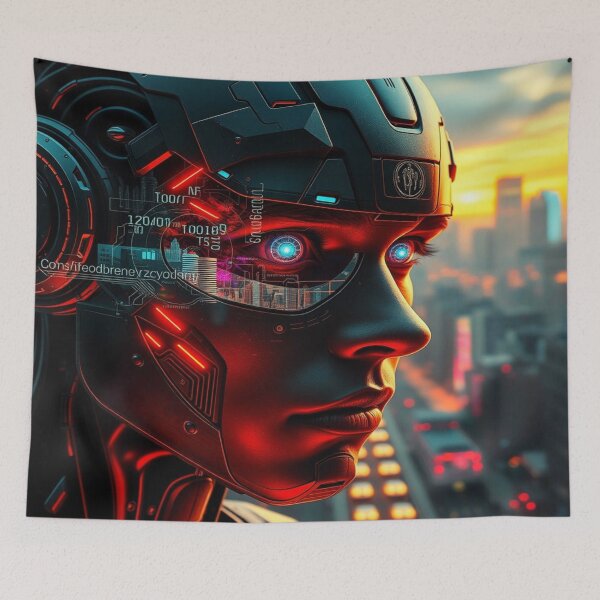 Item preview, Cyberpunk vision – neon dreams and digital worlds designed and sold by FotoworldEdel.