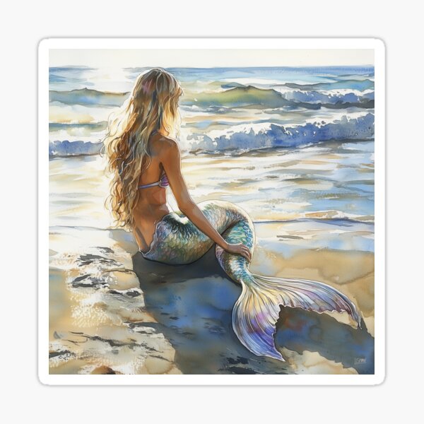 Aperçu de l'œuvre Sirène regardant vers la mer créée et vendue par laurashawart.