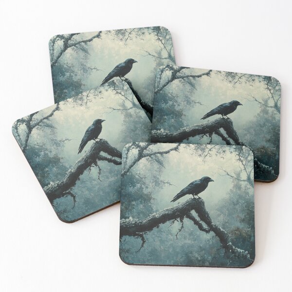 Item preview, A raven in the twilight forest by Elin Norrgård designed and sold by VelvetEchoArt.