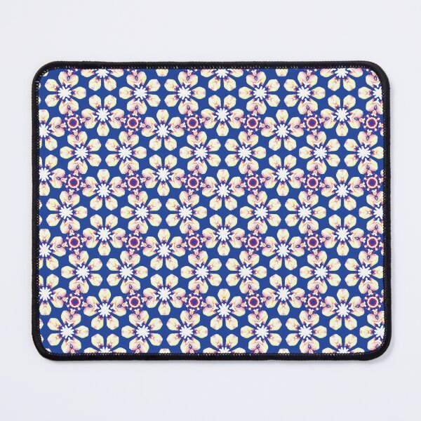 Item preview, Floral Pattern With White and Pink Elements on a Royal Blue Background designed and sold by HappyHavenStu.