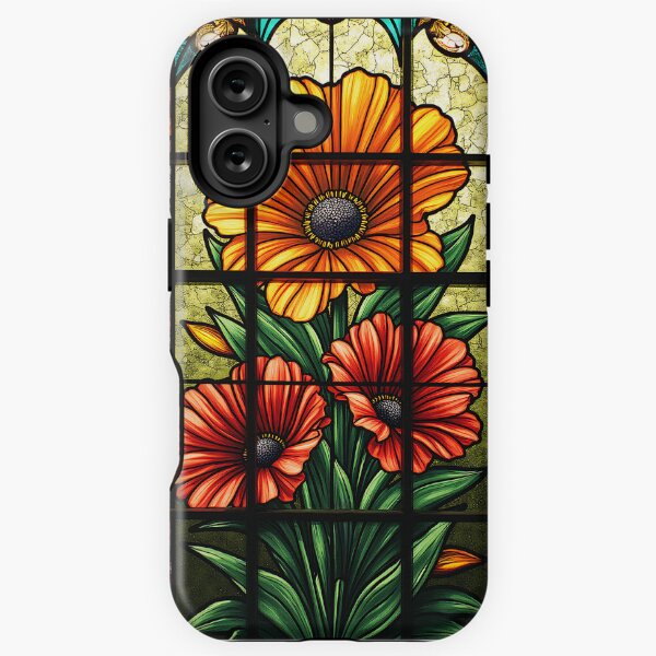 Item preview, Bold Floral Window Panel, Decorative Faux Stained Glass, Colorful Flower Decal designed and sold by Connys Colorful World.