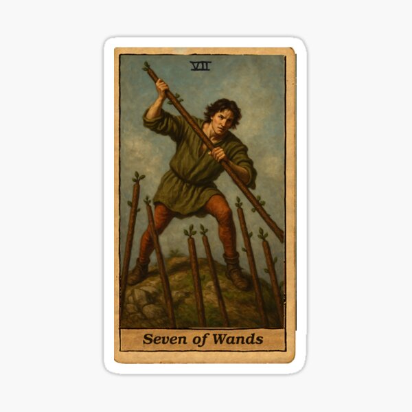 Item preview, Tarot: Seven of Wands designed and sold by skoolsarecool.