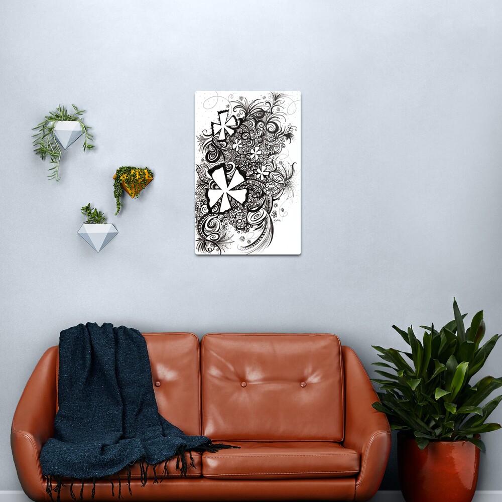 Delirium, Ink Drawing Metal Print