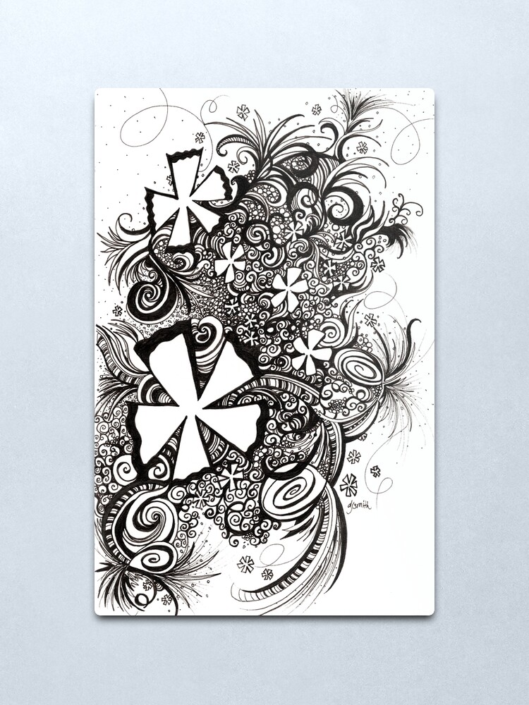 Alternate view of Delirium, Ink Drawing Metal Print