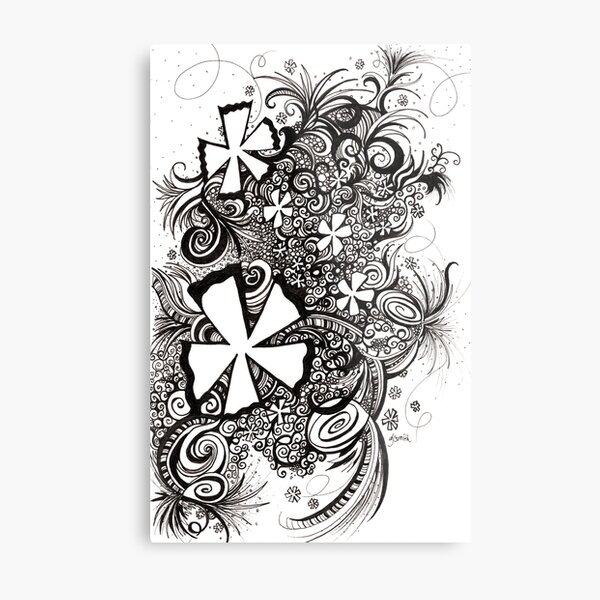 Delirium, Ink Drawing Metal Print