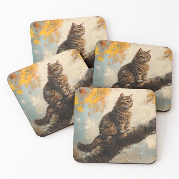 Item preview, A tabby cat – watchful in the autumn leaves by Elin Norrgård designed and sold by VelvetEchoArt.