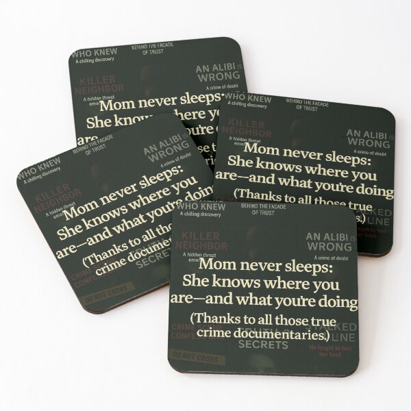 Item preview, Funny True Crime Mom Poster – "Mom Never Sleeps" (Mother’s Day Print) designed and sold by CrumblyStudio.