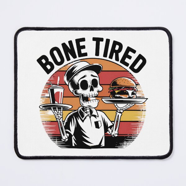 Item preview, Bone Tired Skeleton Waiter Retro Diner Humor designed and sold by Taans-Creation.