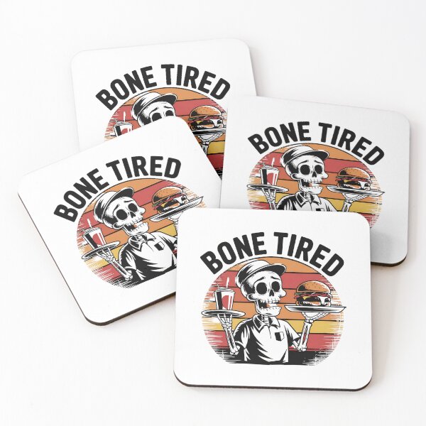 Item preview, Bone Tired Skeleton Waiter Retro Diner Humor designed and sold by Taans-Creation.