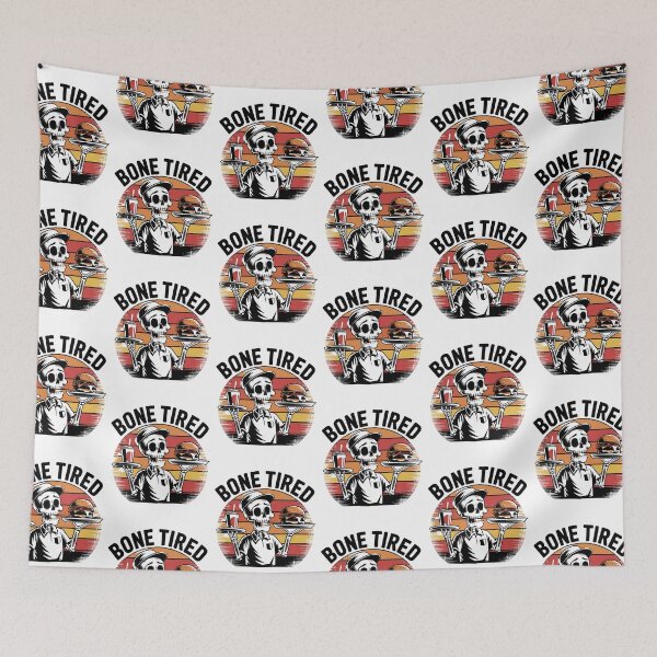 Item preview, Bone Tired Skeleton Waiter Retro Diner Humor designed and sold by Taans-Creation.