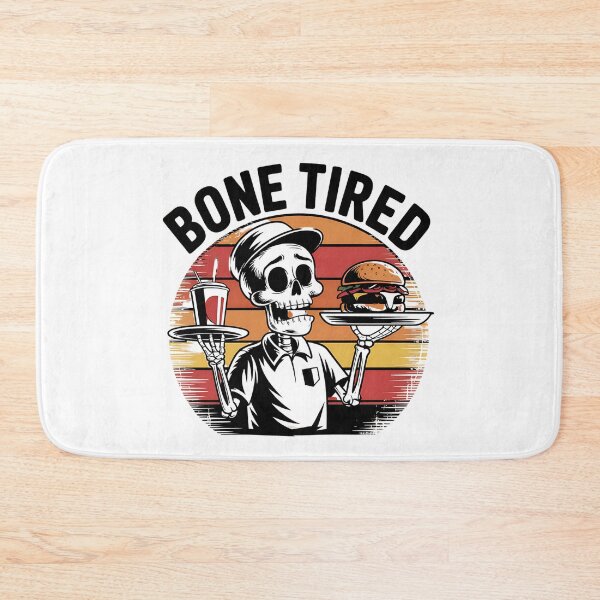 Item preview, Bone Tired Skeleton Waiter Retro Diner Humor designed and sold by Taans-Creation.