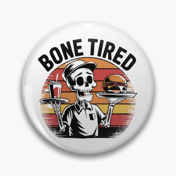 Item preview, Bone Tired Skeleton Waiter Retro Diner Humor designed and sold by Taans-Creation.