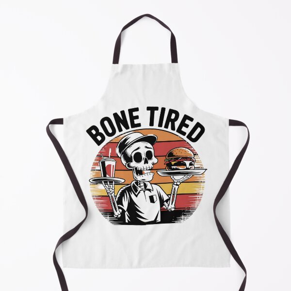Item preview, Bone Tired Skeleton Waiter Retro Diner Humor designed and sold by Taans-Creation.
