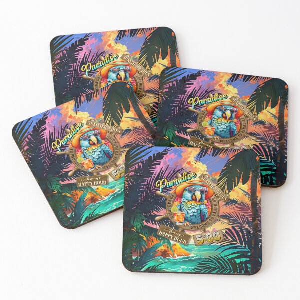 Item preview, Always Happy Hour in Paradise It's 5 o'clock Parrot Summer Vibes designed and sold by MindWave THC.