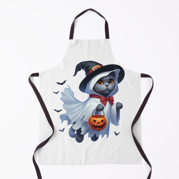 Item preview, Witchy Cat in Ghost Costume designed and sold by TeetasticBtque.