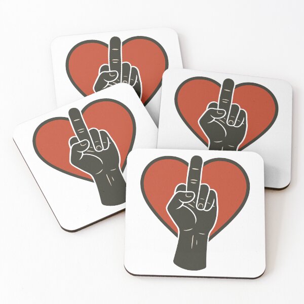 Item preview, Middle Finger Hand with Heart Background  designed and sold by negve.